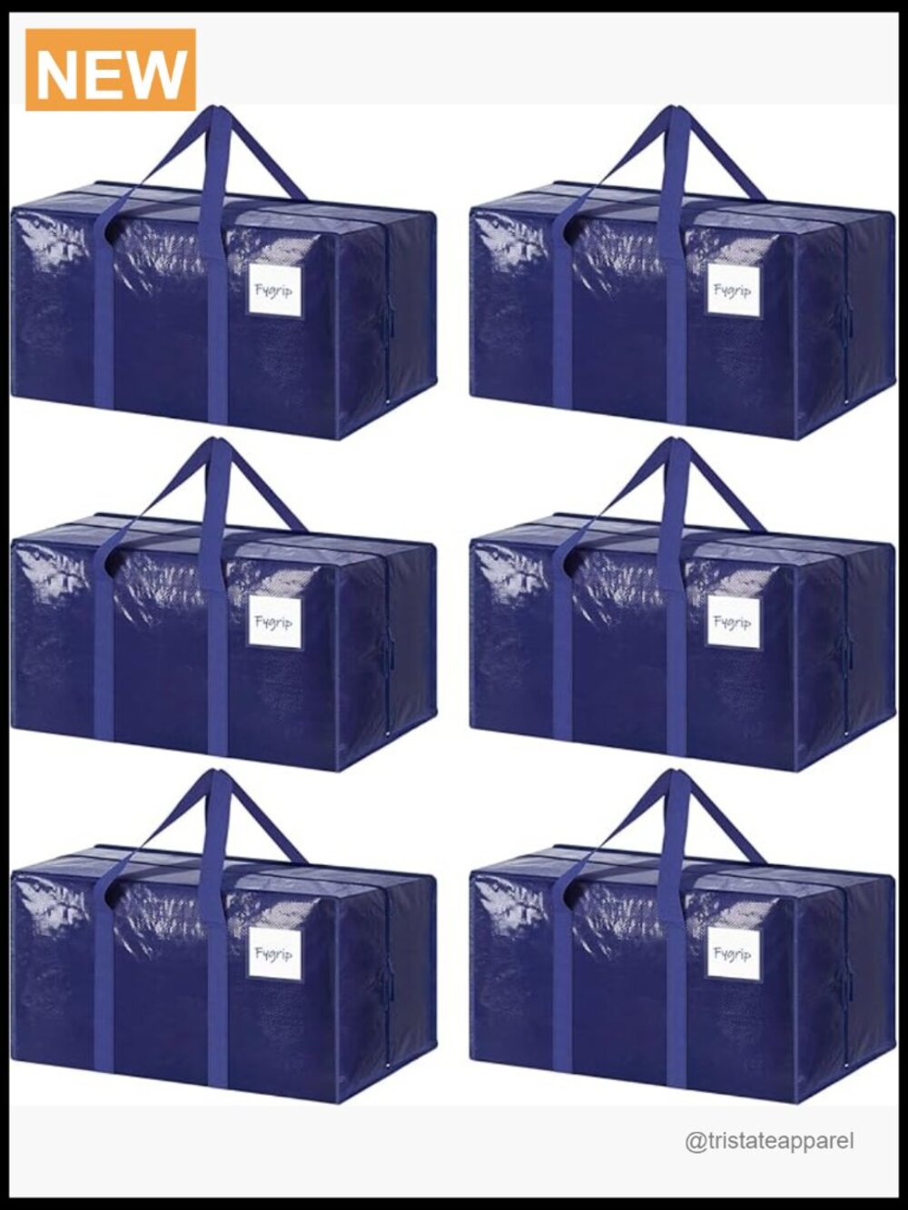 Extra Heavy Duty Large Moving Bags with Strong Zipper, 6 Pack